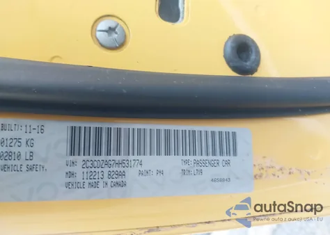 2017 Dodge Challenger Sxt z USA, uszkodzony, nr VIN 2C3CDZAG7HH531774